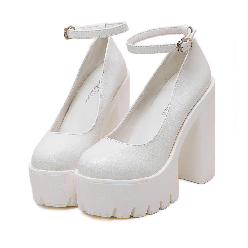 High-Heeled Shoes in Alternative Fashion / Thick Heels platform Pumps in Gothic Style - HARD'N'HEAVY