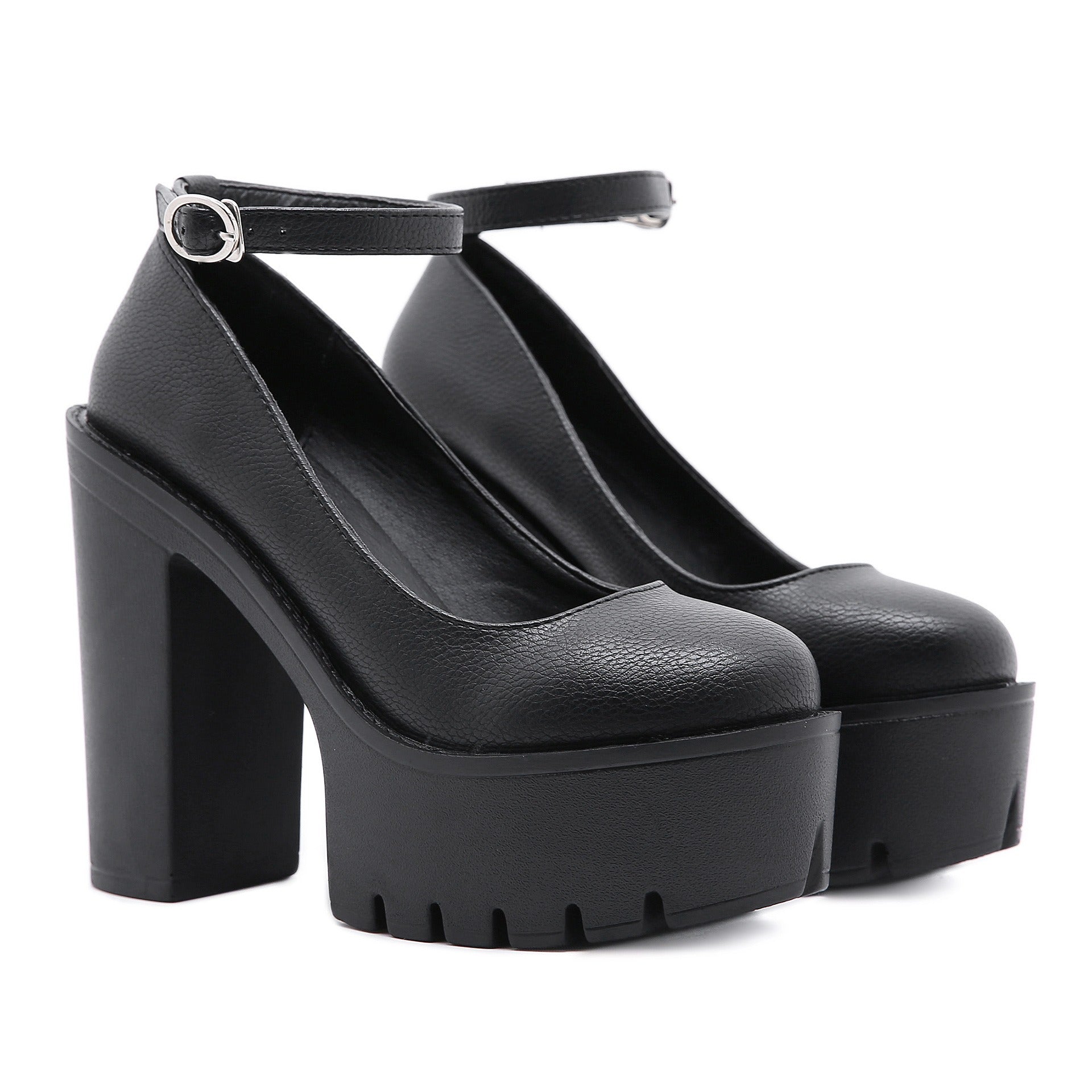 High-Heeled Shoes in Alternative Fashion / Thick Heels platform Pumps in Gothic Style - HARD'N'HEAVY