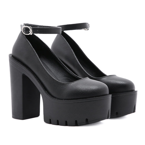 Zapatos de Tacón Alto en Moda Alternativa / Zapatos de Tacón Grueso con Plataforma en Estilo Gótico