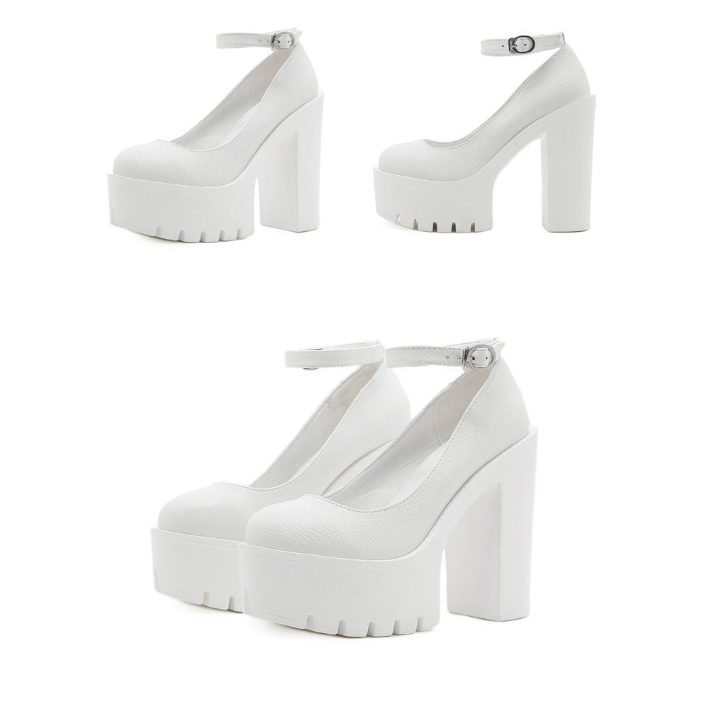 High-Heeled Shoes in Alternative Fashion / Thick Heels platform Pumps in Gothic Style - HARD'N'HEAVY