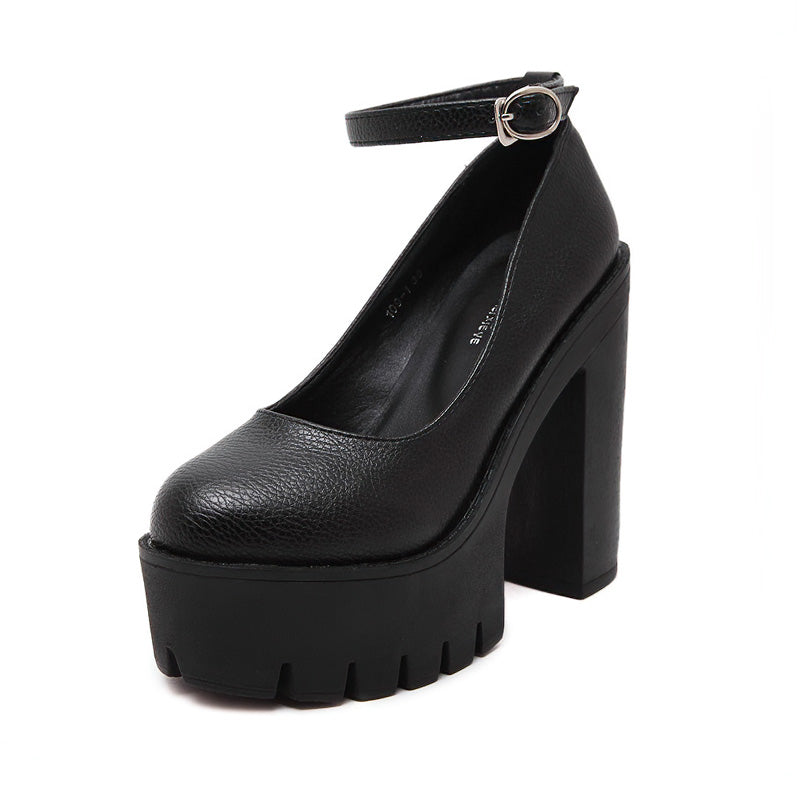 High-Heeled Shoes in Alternative Fashion / Thick Heels platform Pumps in Gothic Style - HARD'N'HEAVY