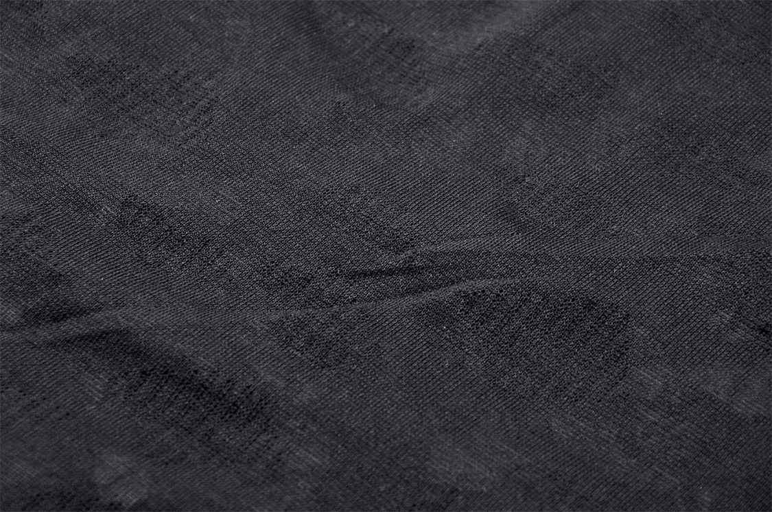 Close-up of dark black fabric texture, perfect for gothic punk style garments.