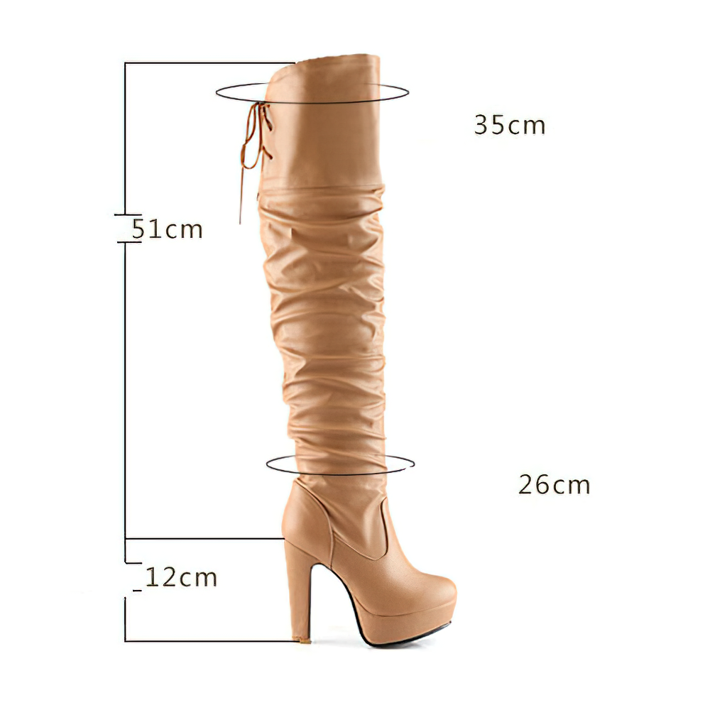 High Quality Over Knee Boots With PU Leather / Sexy Woman's Shoes - HARD'N'HEAVY