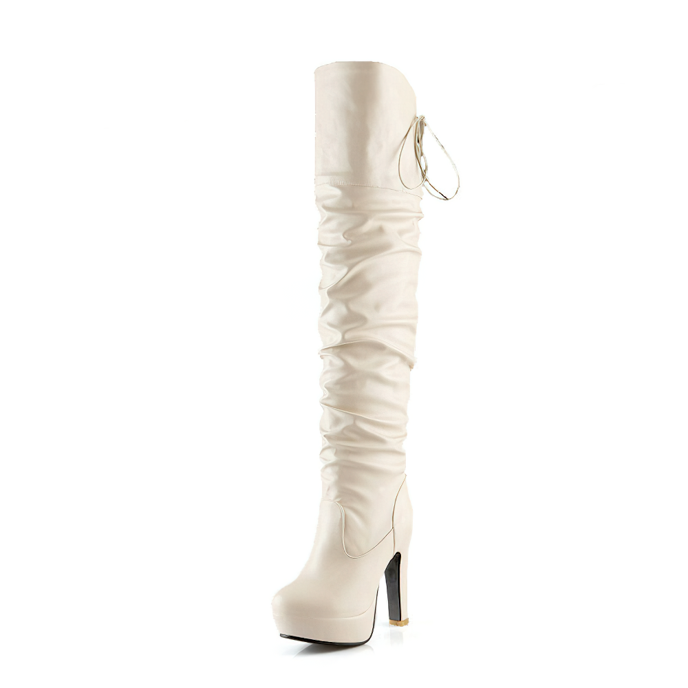 High Quality Over Knee Boots With PU Leather / Sexy Woman's Shoes - HARD'N'HEAVY