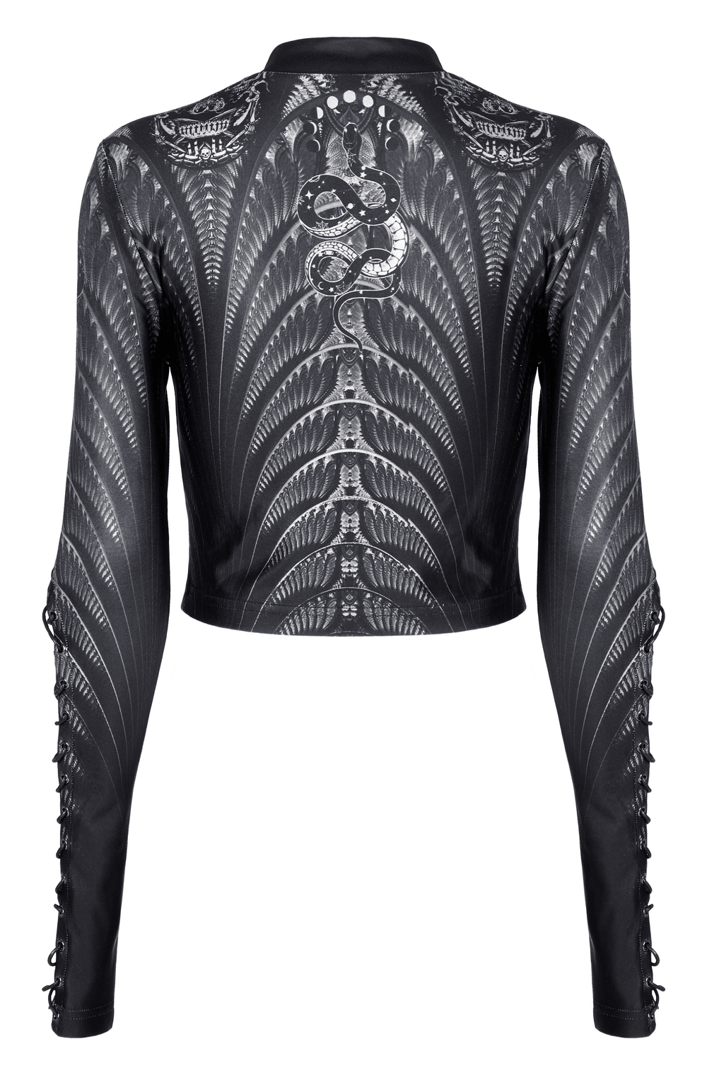 High Stretch Gothic Mesh Top with Skeleton Design - HARD'N'HEAVY