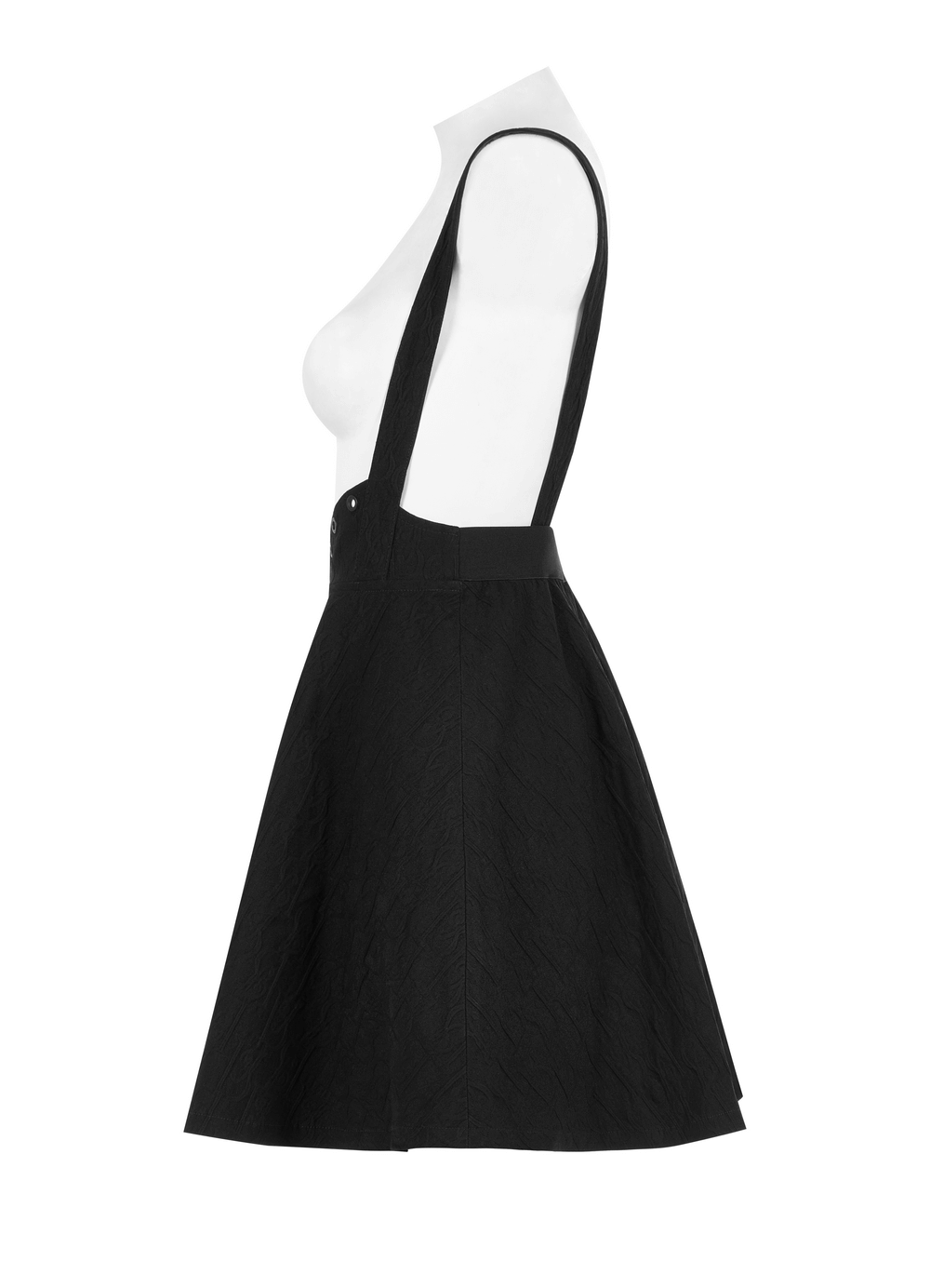 High-Waist Cat Ear Swing Skirt with Gothic Accents
