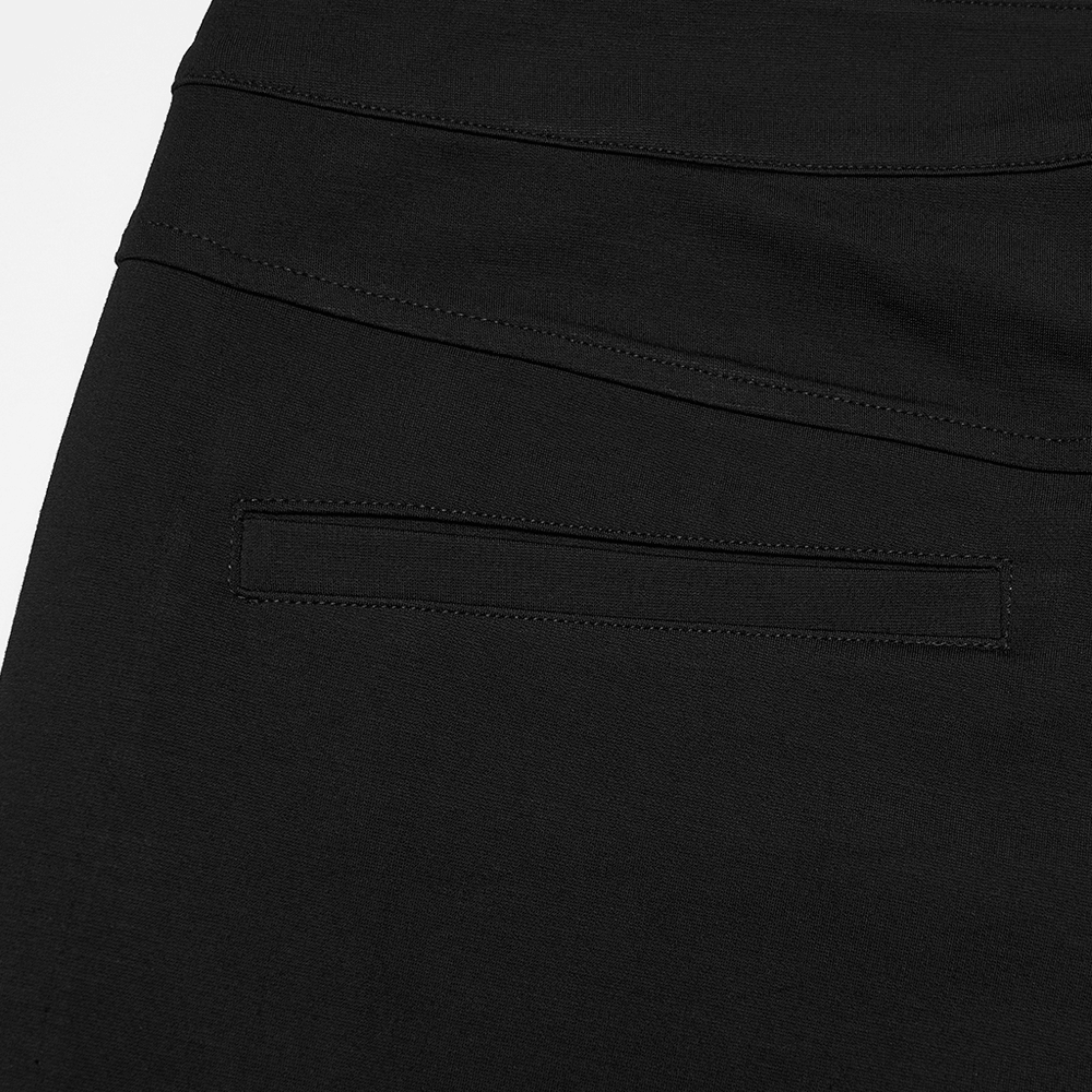 High Waist Gothic Slim Black Pants with Side Lace Up