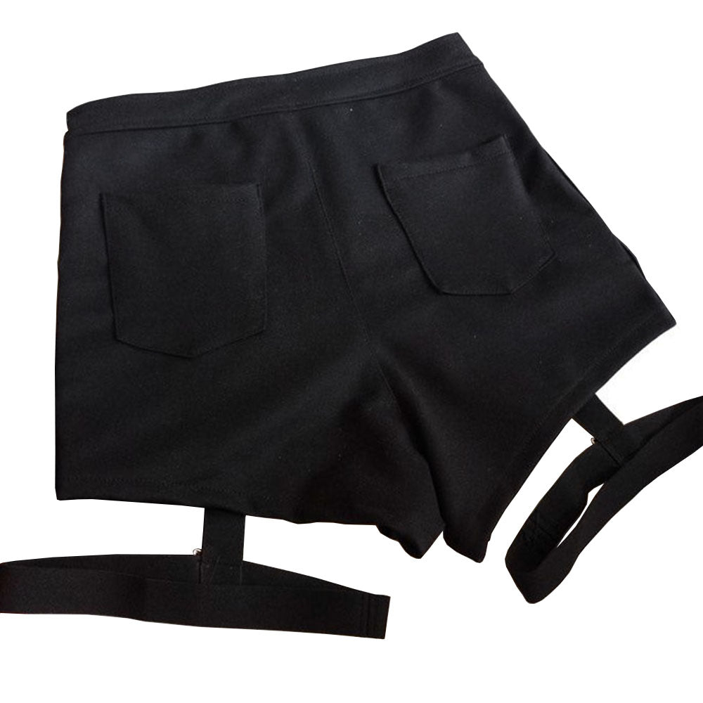 High Waist Short Shorts for Women / Metal Leopard Buttons Decoration / Female Rave Outfits - HARD'N'HEAVY