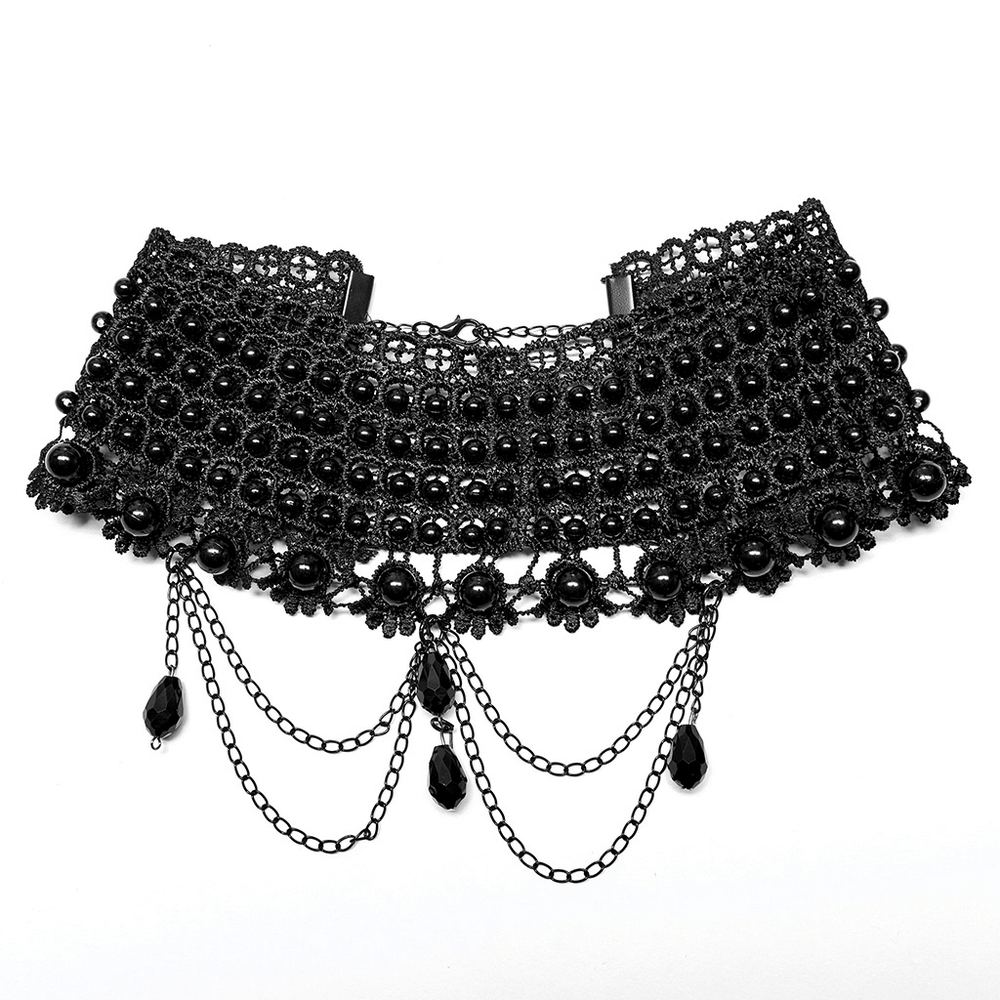 Hollow Lace Pearl Choker Necklace - Victorian Glam - HARD'N'HEAVY