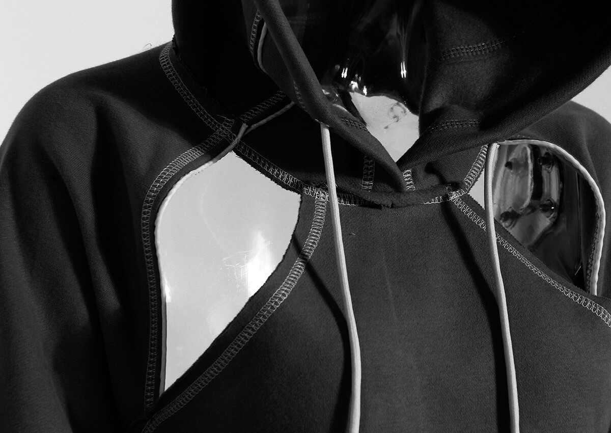 Hollow out long sleeves hooded sweatshirt, stylish backless crop hoodie for women's casual fashion.