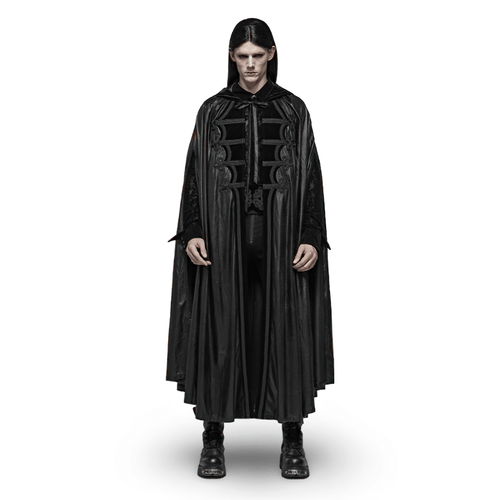 Hooded Longline Black Cloak for Themed Events and Cosplay