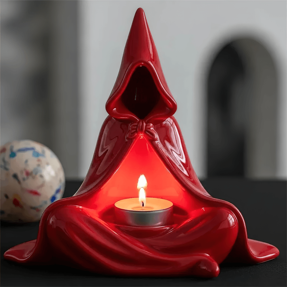 Hooded Monk Tealight Holder for Gothic Home Decor