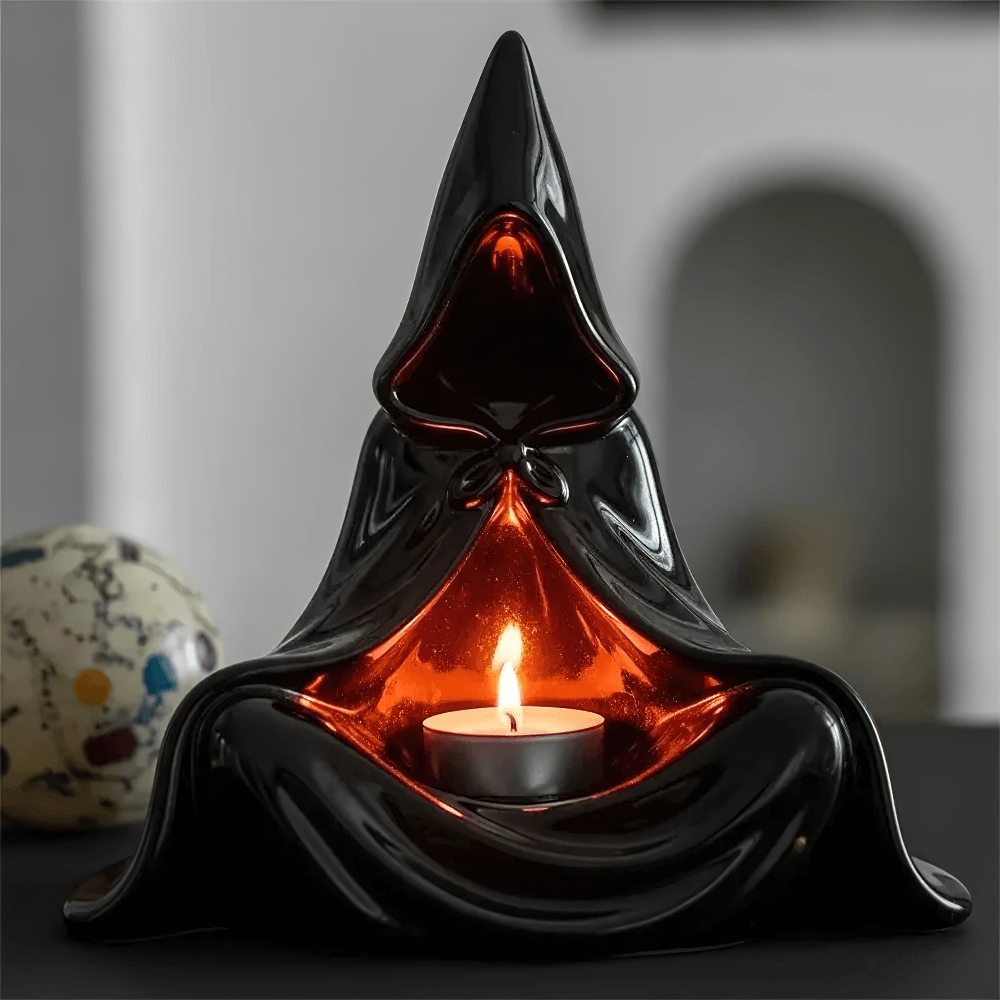Hooded Monk Tealight Holder for Gothic Home Decor