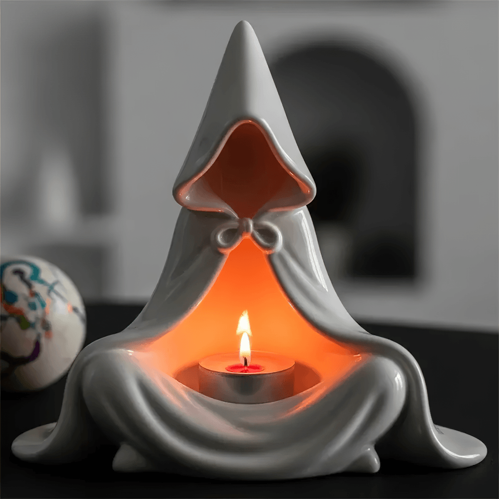 Hooded Monk Tealight Holder for Gothic Home Decor