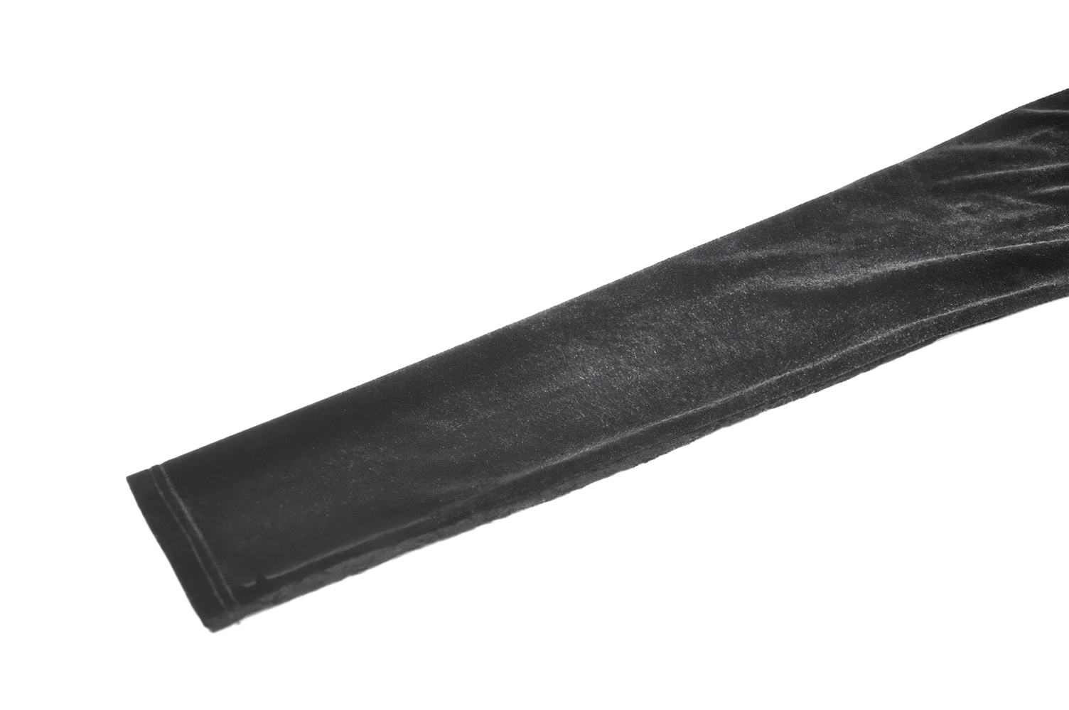Intricate Black Lace Panel Leggings for Alternative Style close-up of the sleek leg fabric detail.