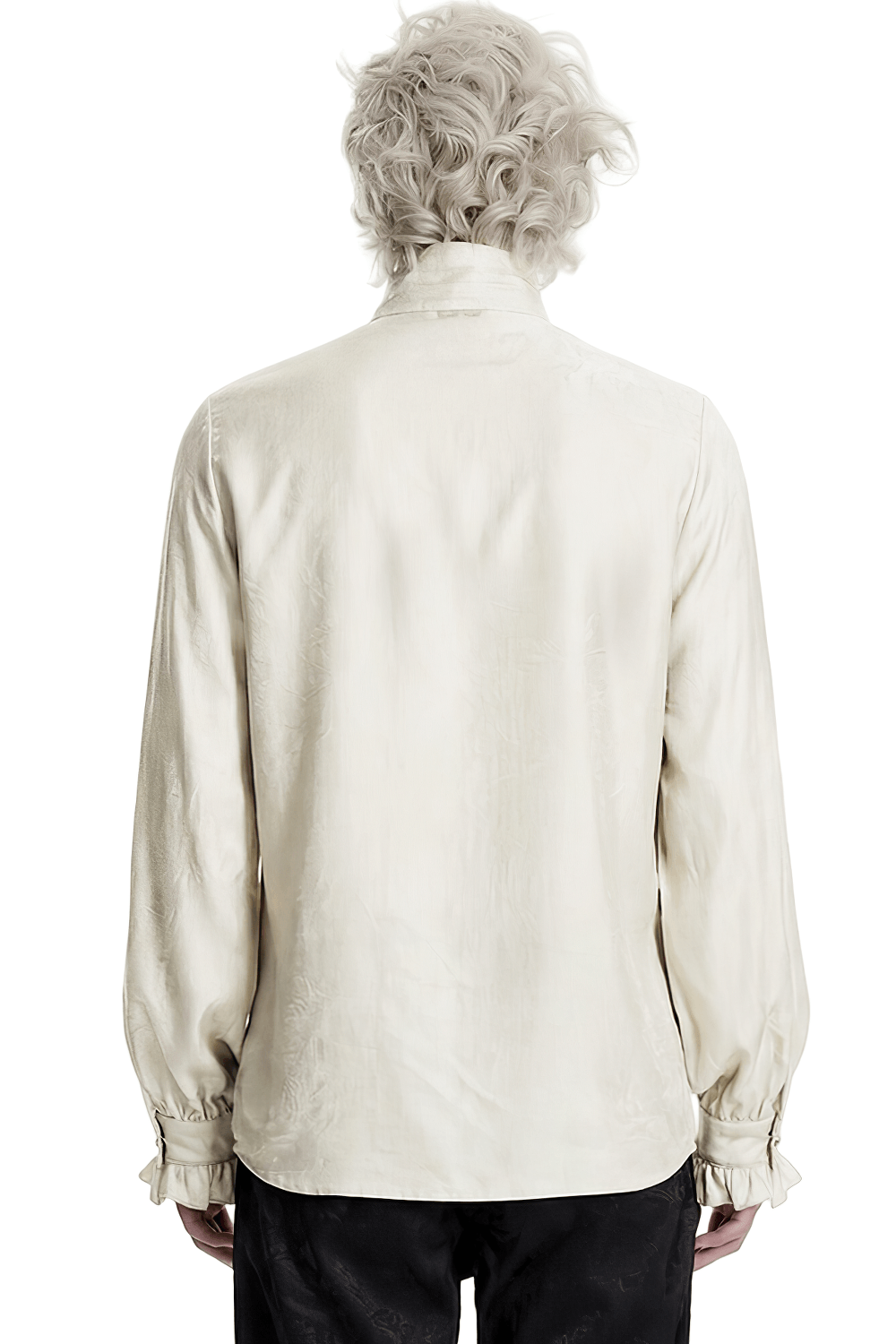 Ivory Gothic High Collar Jacquard Shirt for Men