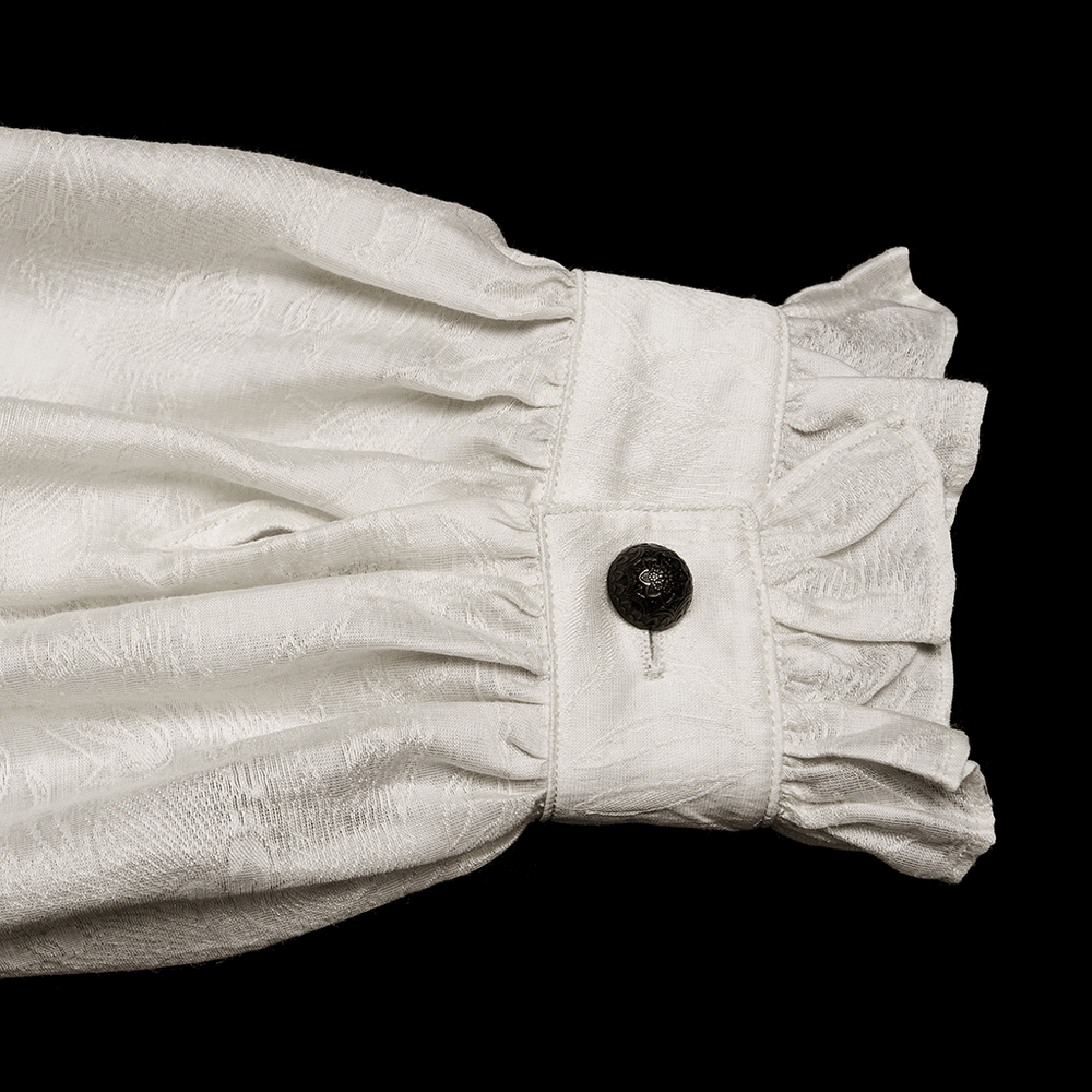 Ivory Gothic High Collar Jacquard Shirt for Men
