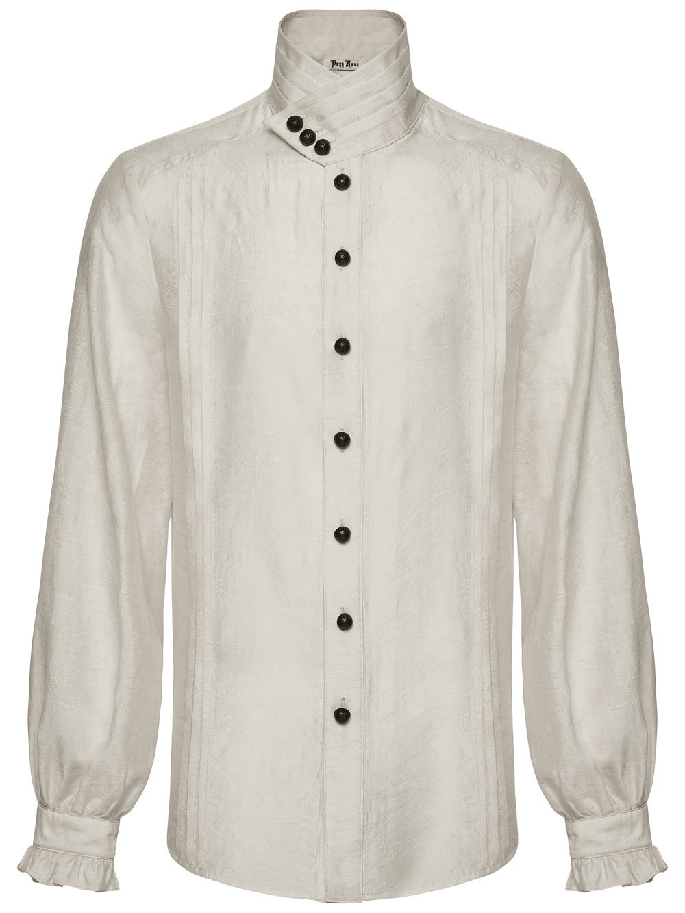 Ivory Gothic High Collar Jacquard Shirt for Men