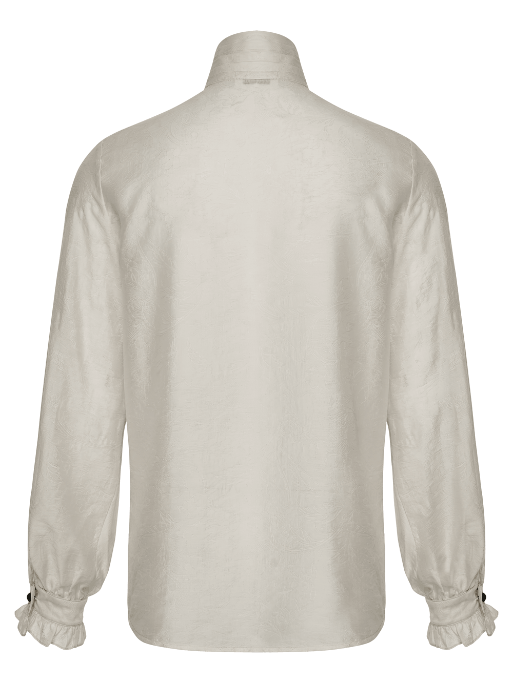 Ivory Gothic High Collar Jacquard Shirt for Men