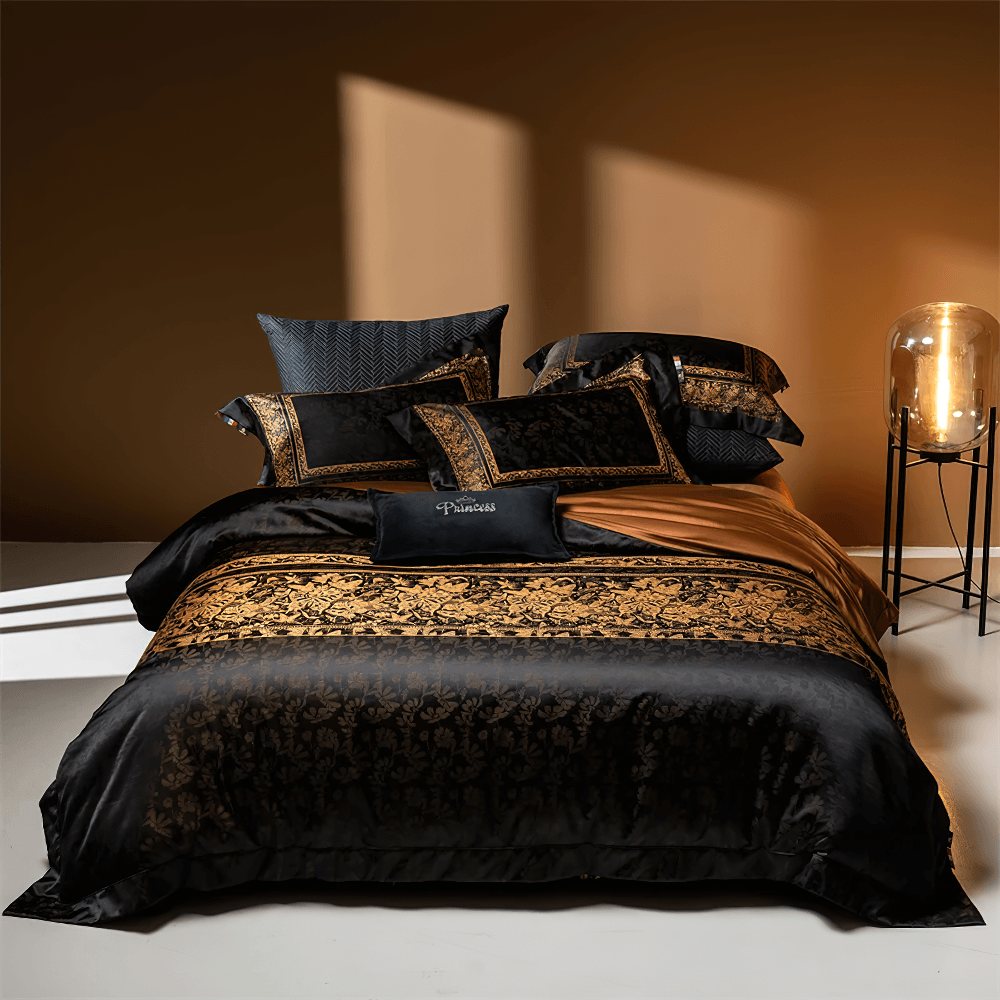 Ensemble de literie jacquard avec housse de couette pour une chambre élégante