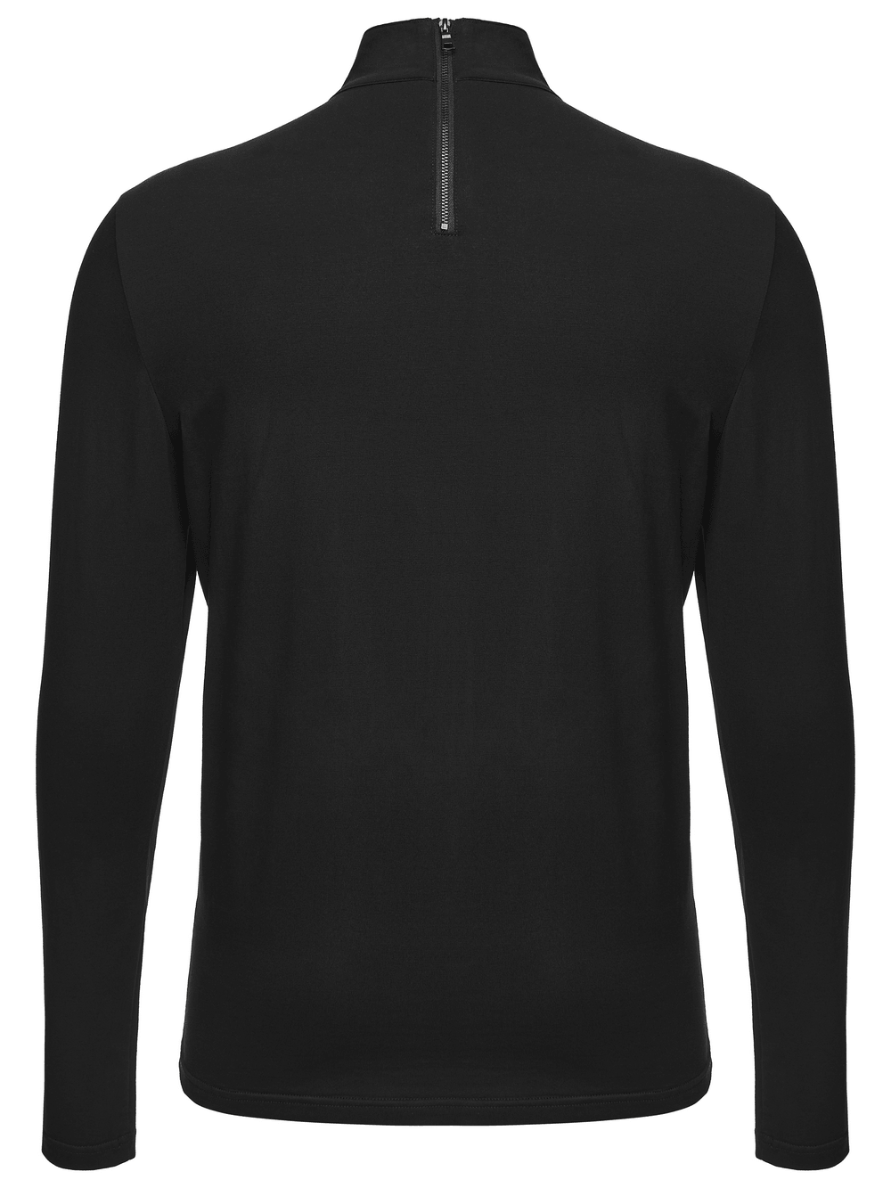 Jacquard Lace-Up Long Sleeved Stand Collar Top, black Gothic court top with high neck and back zipper