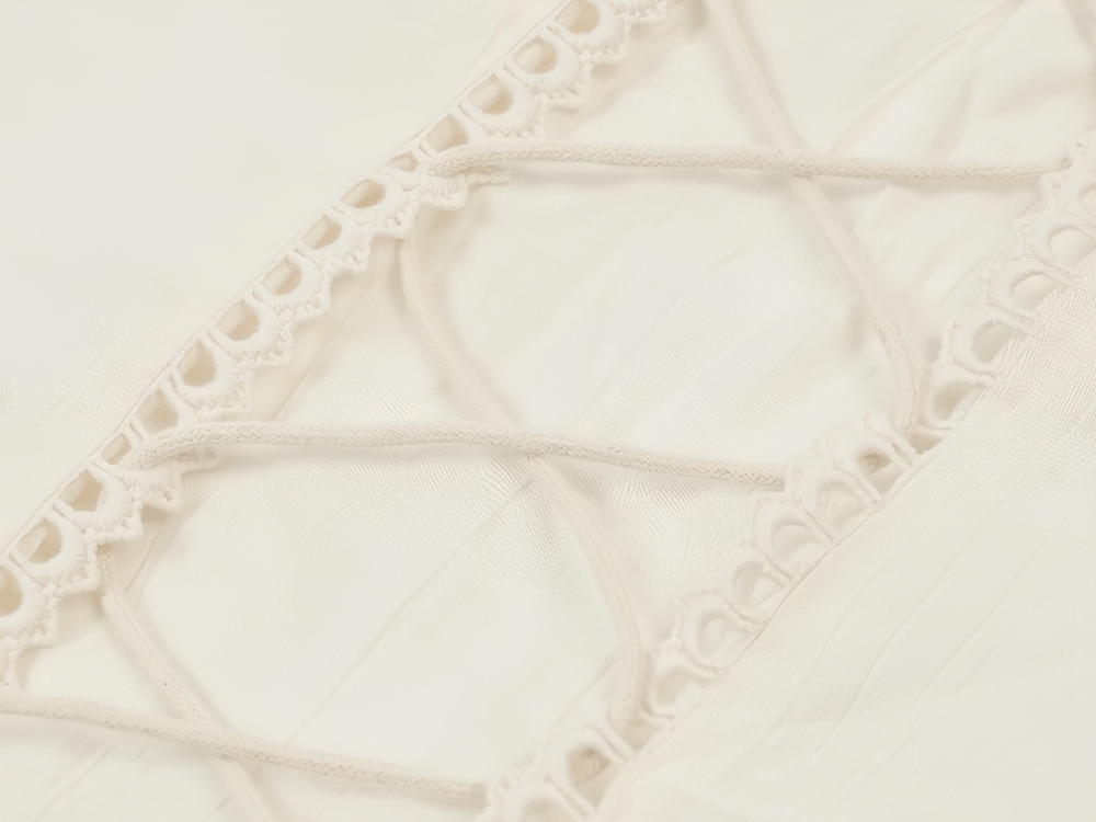 Lace Detail Gothic Bell Sleeved Top with Corset Back showing intricate lace trim and corset design.