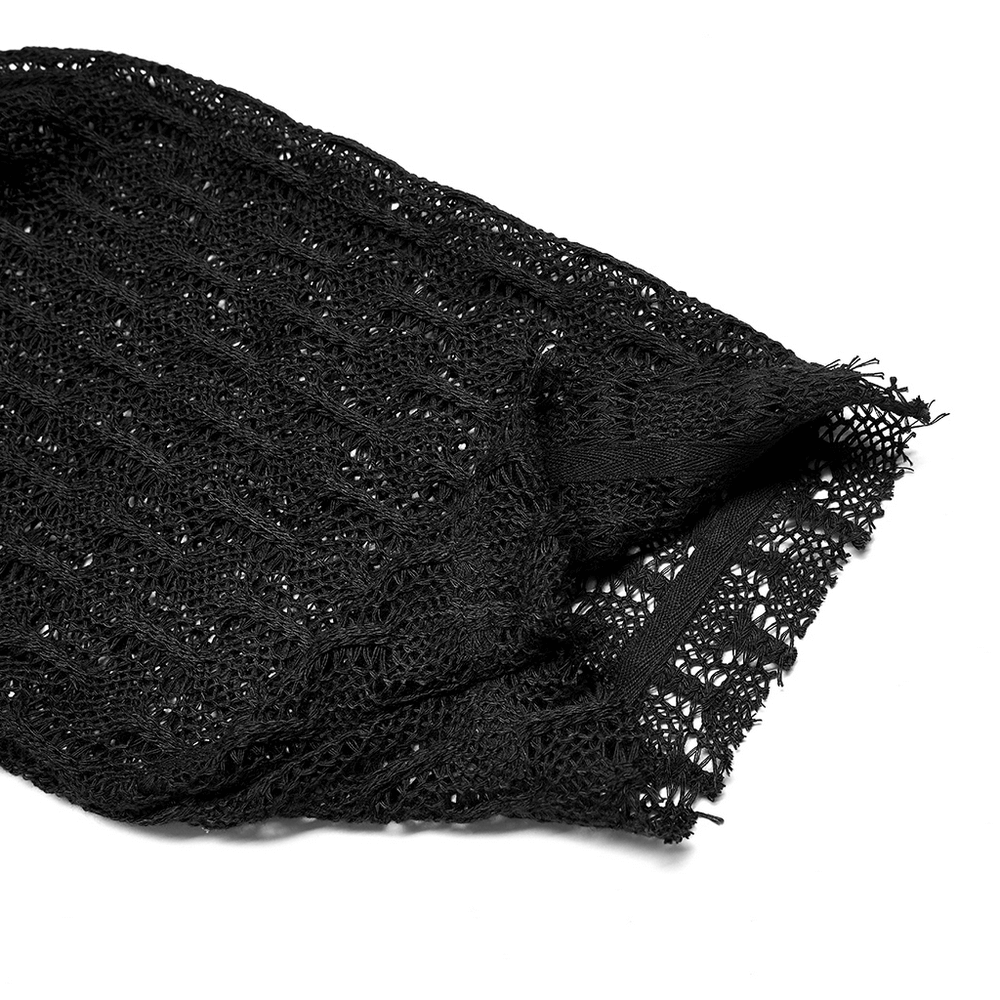 Capa gótica con detalles de encaje y hebilla de cuerno para mujer