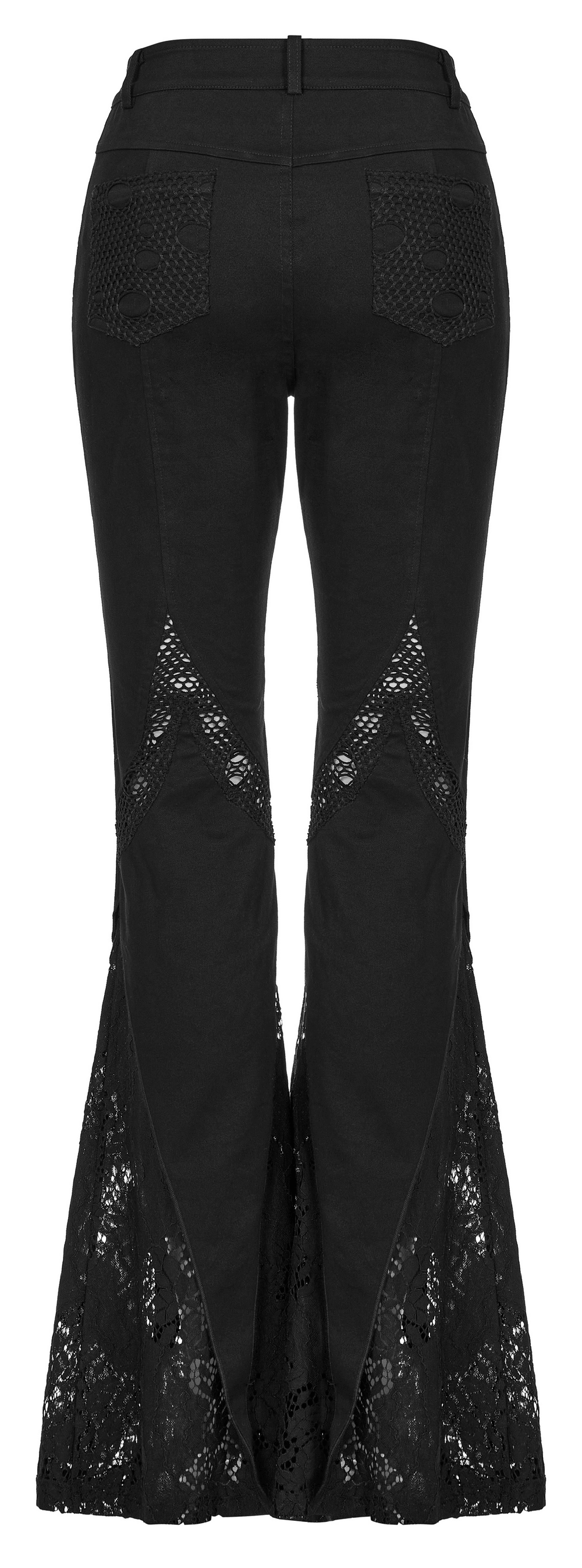 Lace-Infused Micro Elastic Gothic Flare Pants - HARD'N'HEAVY