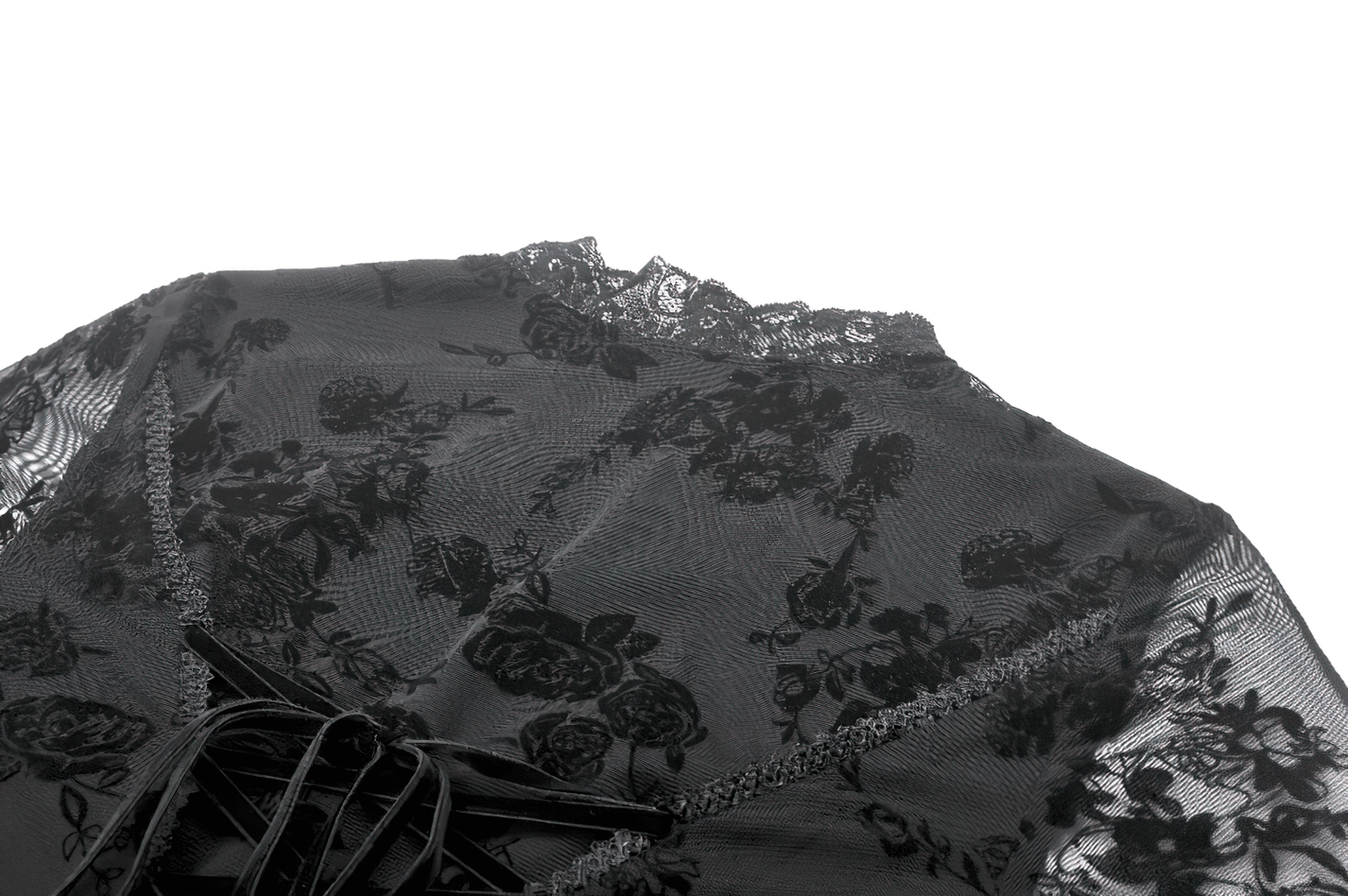 Lace Mini Dress with Bell Sleeves and Back Lace-up Design showcasing intricate floral lace and corset back.