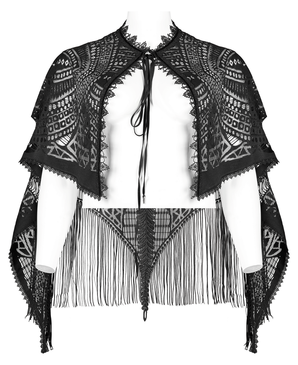 Lace Totem Shawl with Skull Decals and Fringe - HARD'N'HEAVY