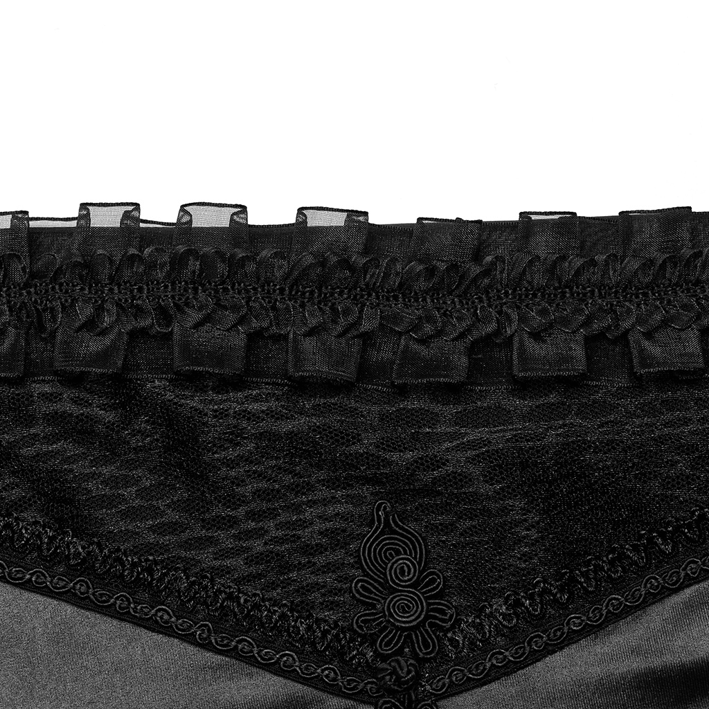 Close-up of lace and mesh detailing on Gothic leggings, showcasing their edgy style and elegant design.