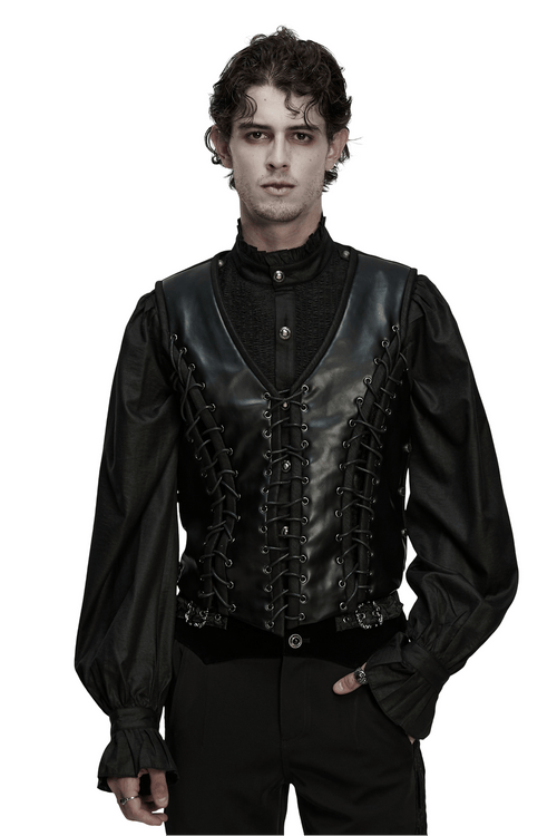 Gilet Brocade Gothique pour Homme avec Boucle Vintage