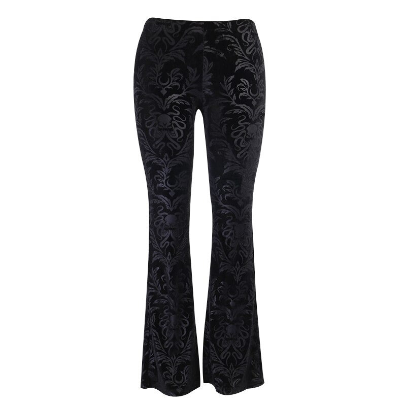 Lady's Retro Gothic Pants With High Waist / Women's Vintage Flared Pants - HARD'N'HEAVY