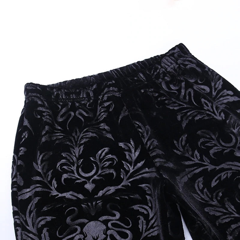 Lady's Retro Gothic Pants With High Waist / Women's Vintage Flared Pants - HARD'N'HEAVY