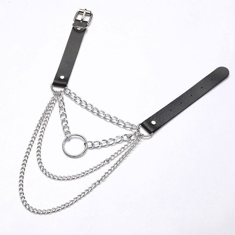 Layered Chain Necklace Jewelry / Gothic O-Ring Pendant Necklace for Men and Women - HARD'N'HEAVY