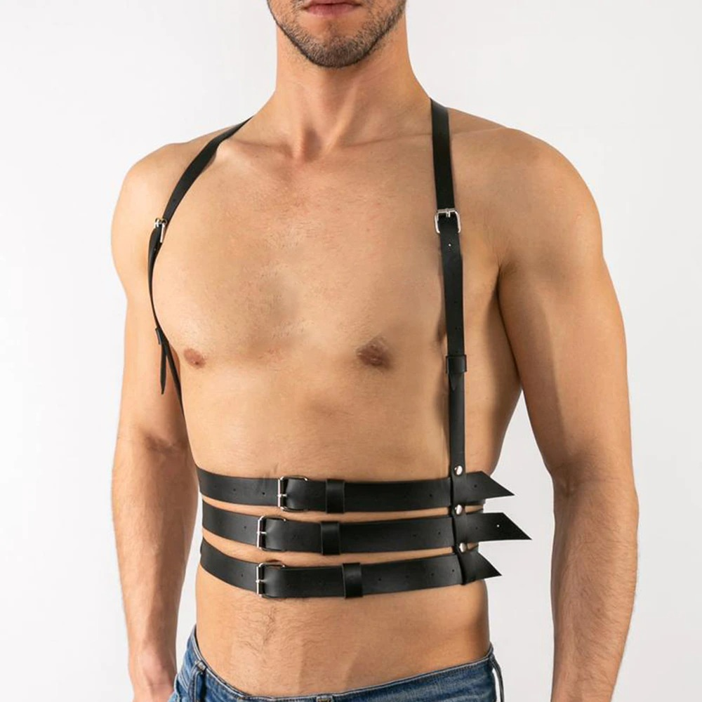Leather Belt Body Harness for Men / Punk Rave Adjustable Belts / Sexy Adult Accessories - HARD'N'HEAVY