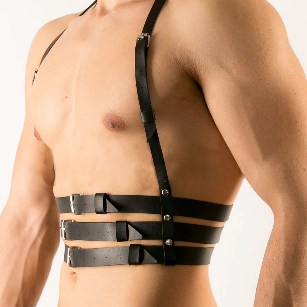 Leather Belt Body Harness for Men / Punk Rave Adjustable Belts / Sexy Adult Accessories - HARD'N'HEAVY