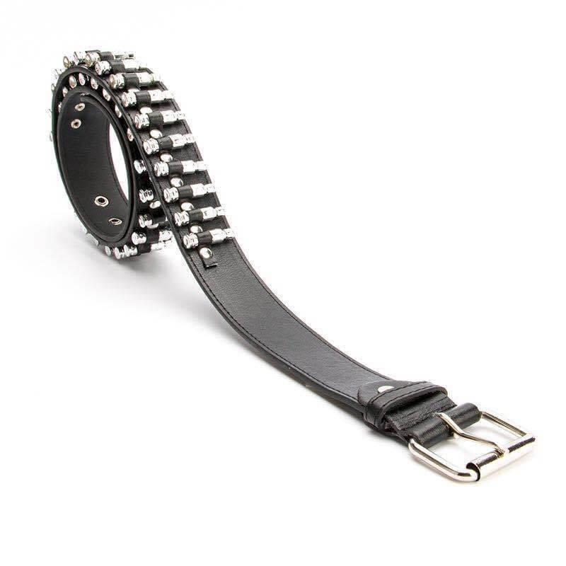 Leather Belt with Bullet Rivets / Motorcycle Belts for Women and Men in Rock Style - HARD'N'HEAVY