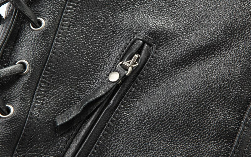 Leather biker vest / Rock Style Skull Cross Leather men's vest - HARD'N'HEAVY