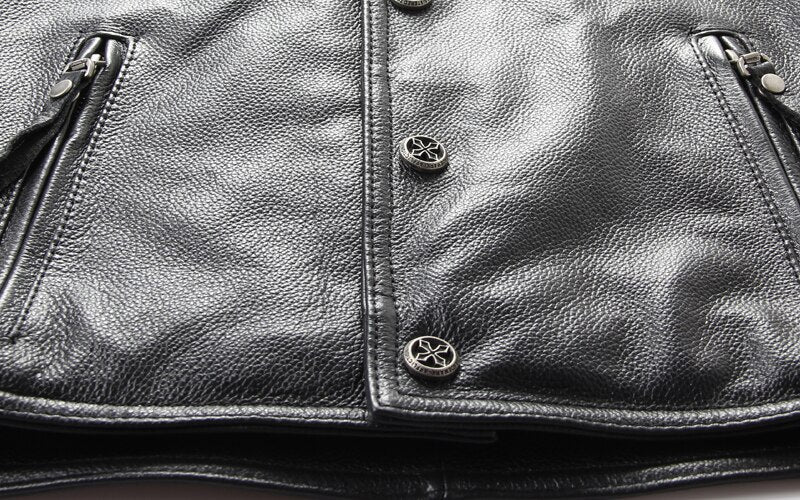 Leather biker vest / Rock Style Skull Cross Leather men's vest - HARD'N'HEAVY