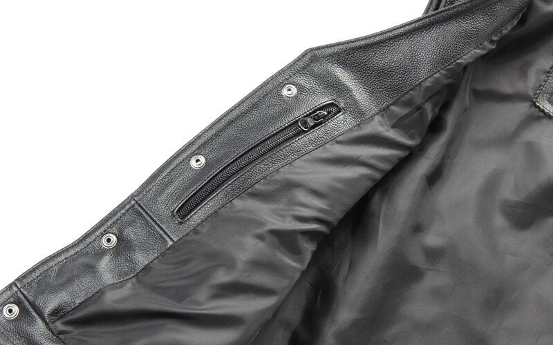 Leather biker vest / Rock Style Skull Cross Leather men's vest - HARD'N'HEAVY