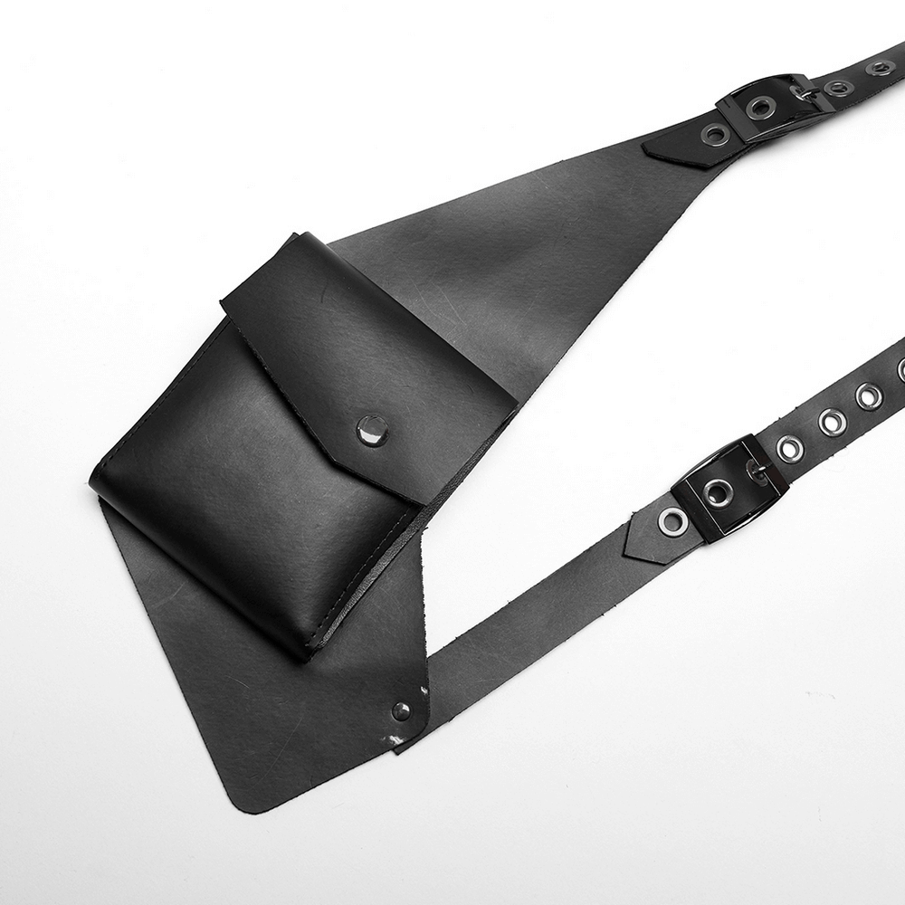 Leather Harness Chest Rig with Utility Pouches