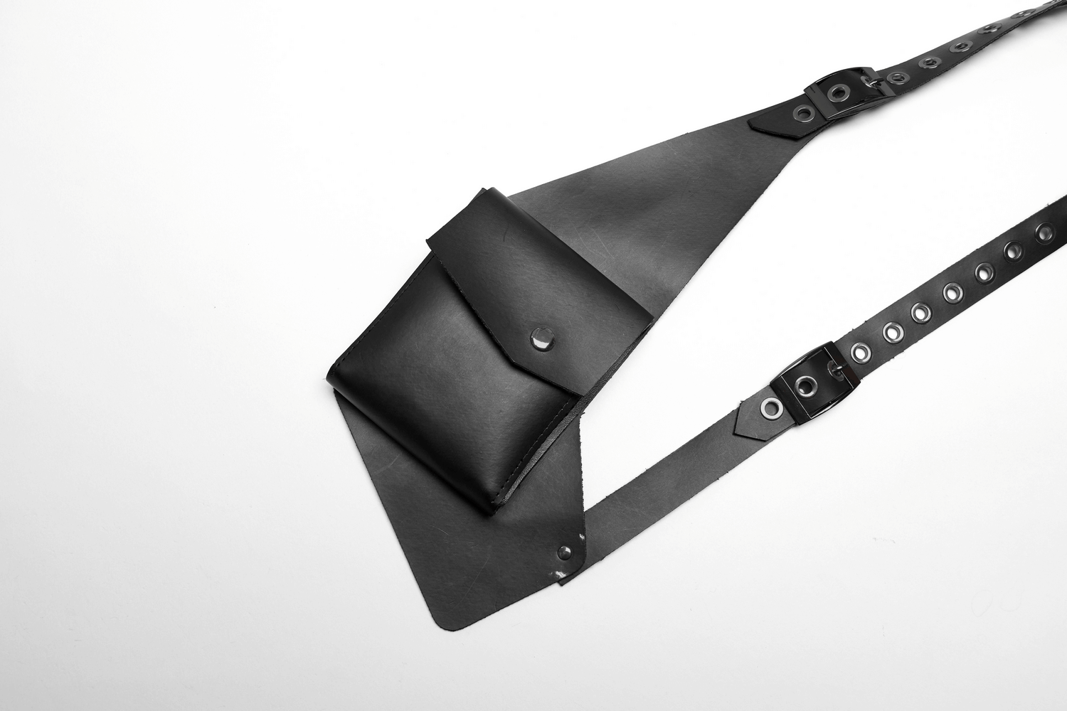 Leather Harness Chest Rig with Utility Pouches