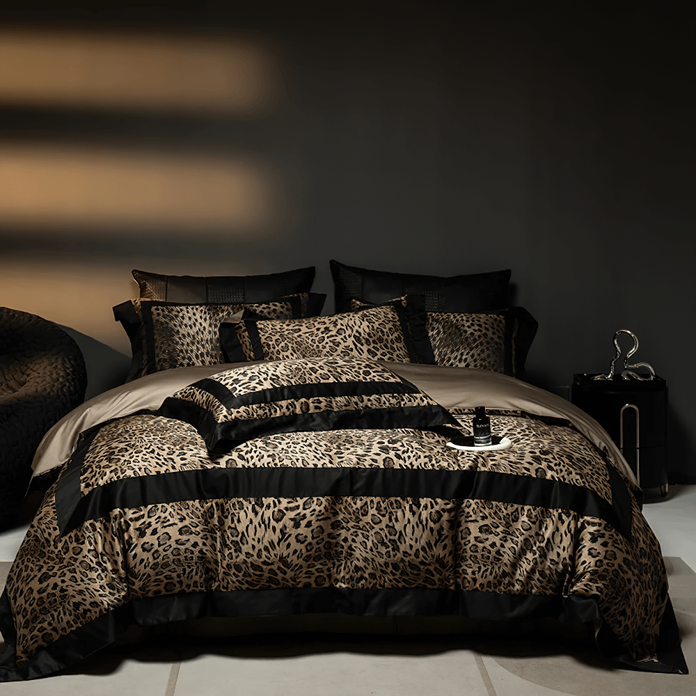 Leopard Print Egyptian Cotton Duvet Cover Set