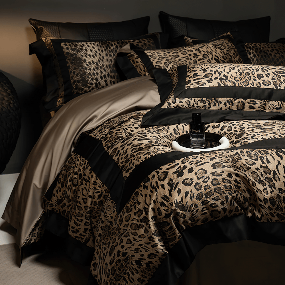 Leopard Print Egyptian Cotton Duvet Cover Set