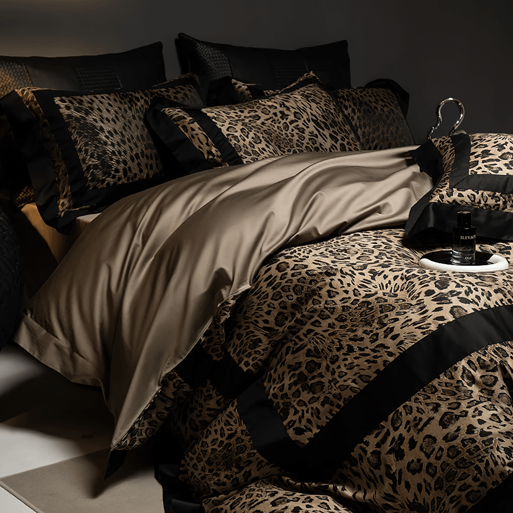Leopard Print Egyptian Cotton Duvet Cover Set