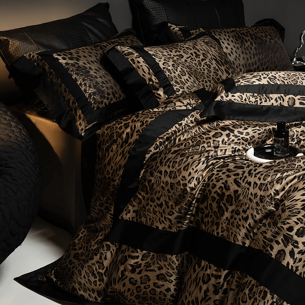 Leopard Print Egyptian Cotton Duvet Cover Set