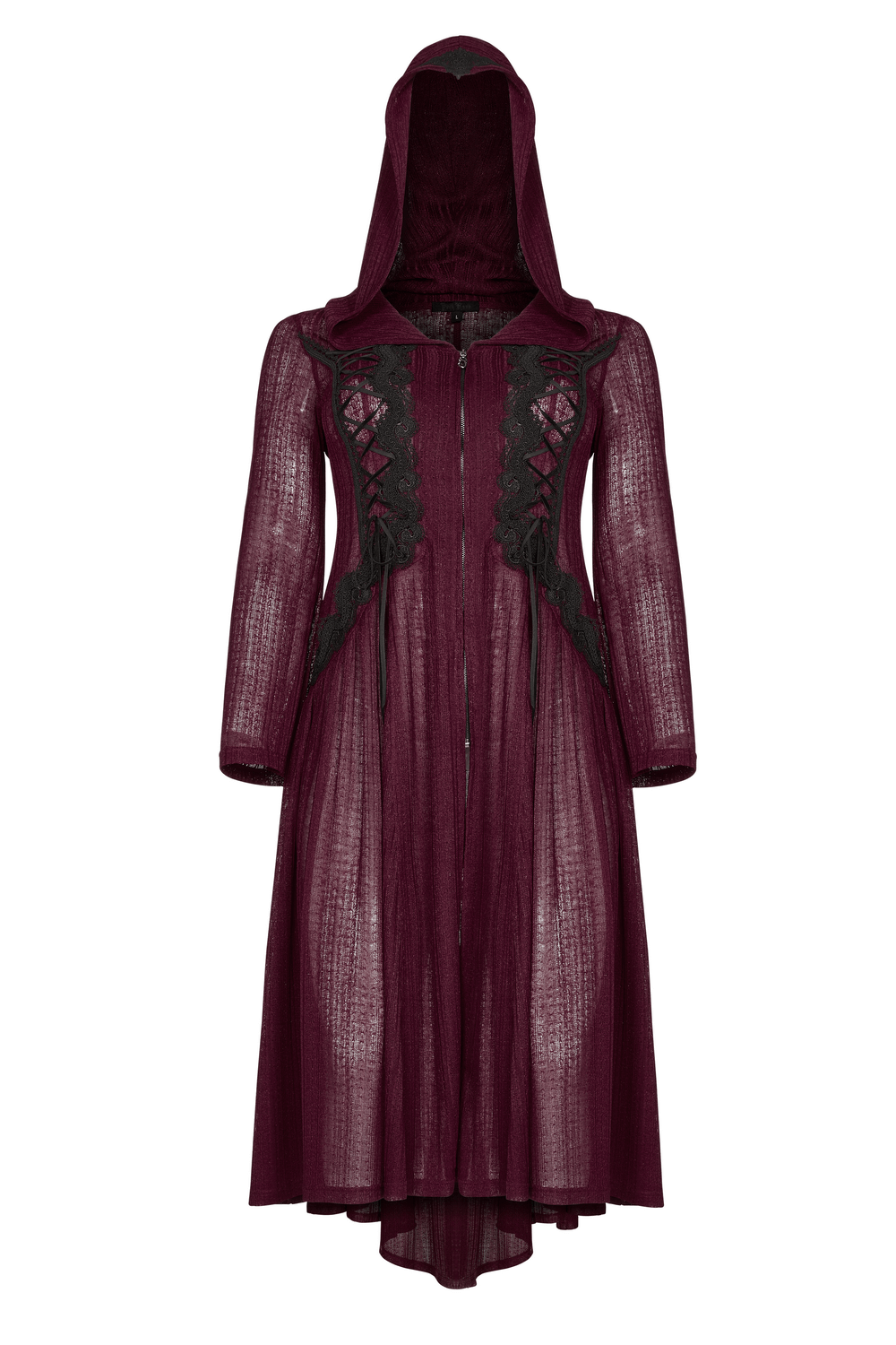 Light Gothic Women's Coat with Hood on Zipper - HARD'N'HEAVY