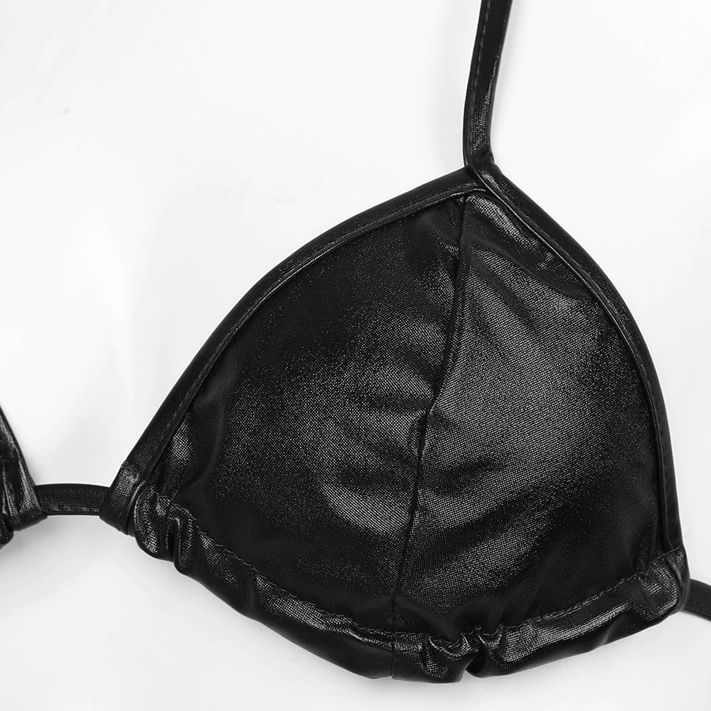 VENTE UE de Ensemble de lingerie avec soutien-gorge, culottes et manches de jambe / Ensemble bikini brillant sexy / Sous-vêtements sexy