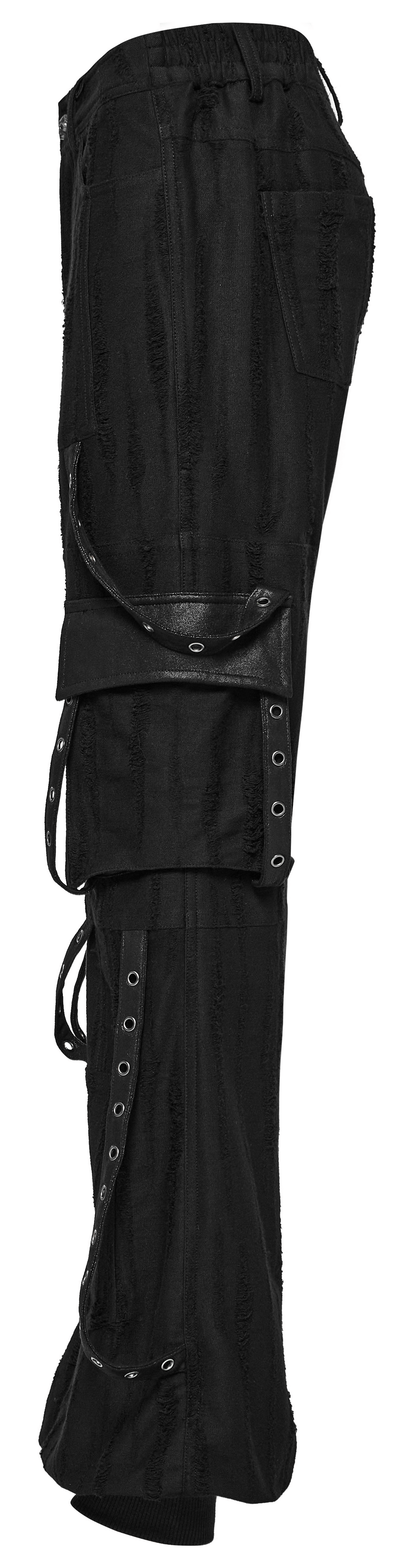 Loose-Fit Black Gothic Streetwear Cargo Pants